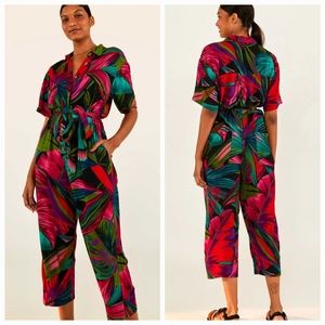 Farm Rio Midnight Leaves Jumpsuit